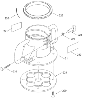 Base Assembly Diagram and Parts List for 7519EC 3 Porter Cable Router
